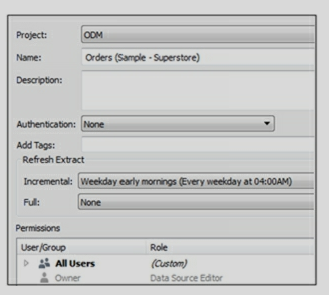 How will you schedule a data extract in Tableau? 